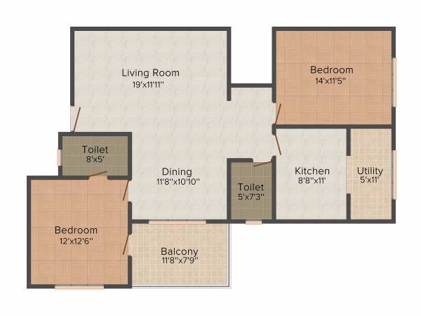 Abhiman Hills (2BHK+2T (1,425 sq ft) 1425 sq ft) Abhiman Hills (2BHK+2T (1,425 sq ft) 1425 sq ft)