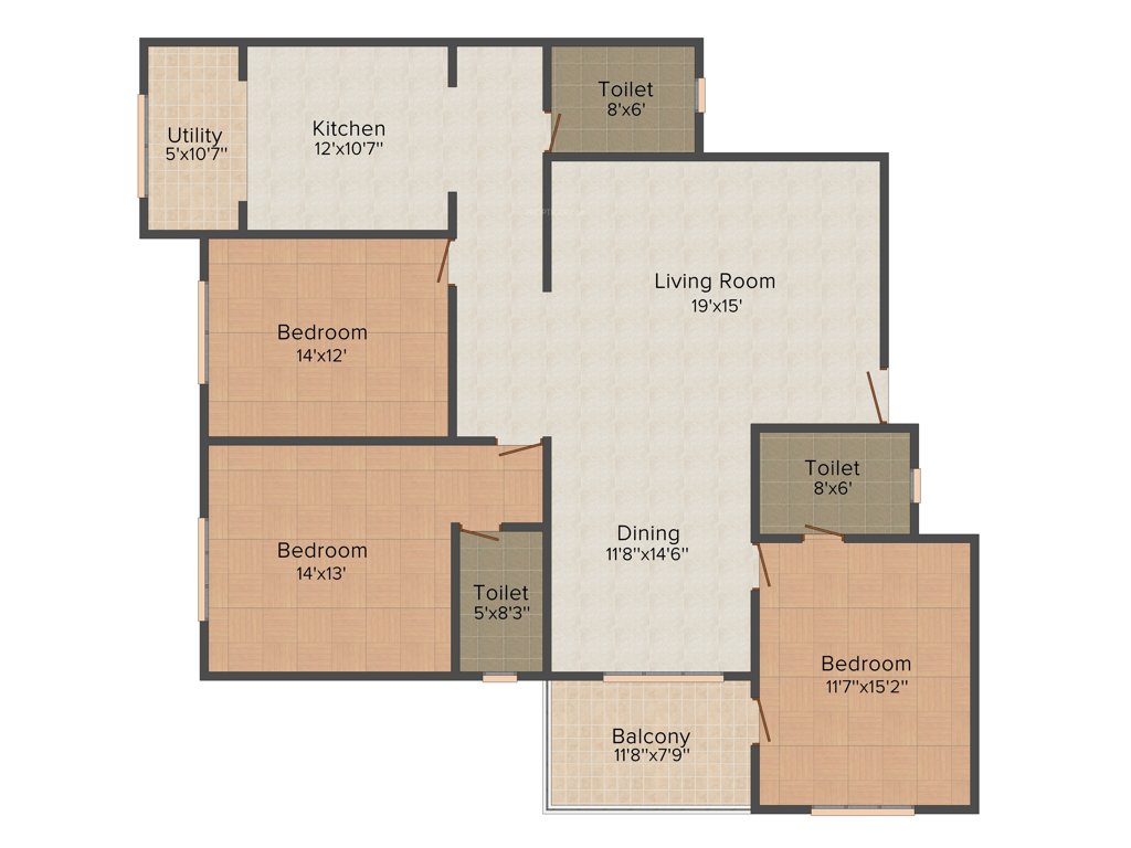 Abhiman Hills (3BHK+3T (2,115 sq ft) 2115 sq ft)