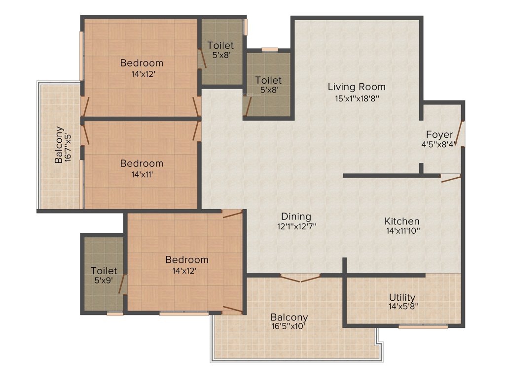 Abhiman Hills (3BHK+3T (2,305 sq ft) 2305 sq ft)