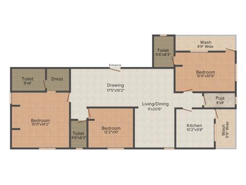 Lahari Tilak Nagar (3BHK+3T (1,915 sq ft) 1915 sq ft)