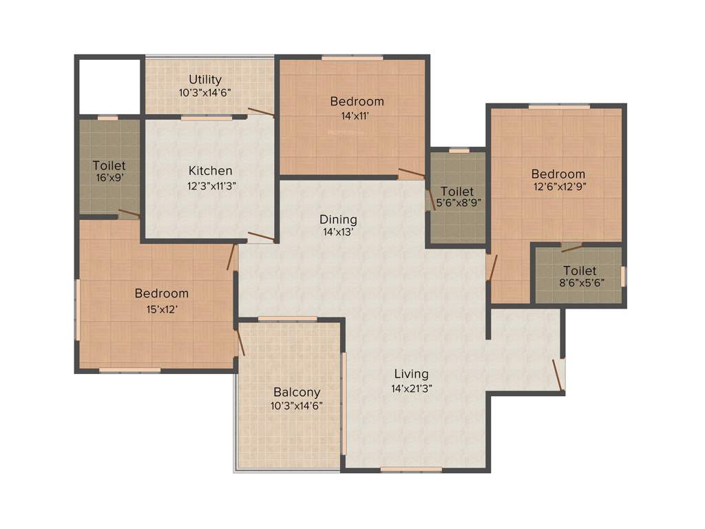 Atlantis Liberty Square (3BHK+3T (2,155 sq ft) 2155 sq ft)