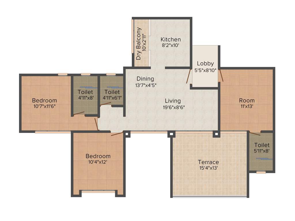 Vasudha Etasha (3BHK+3T (1,535 sq ft) 1535 sq ft)