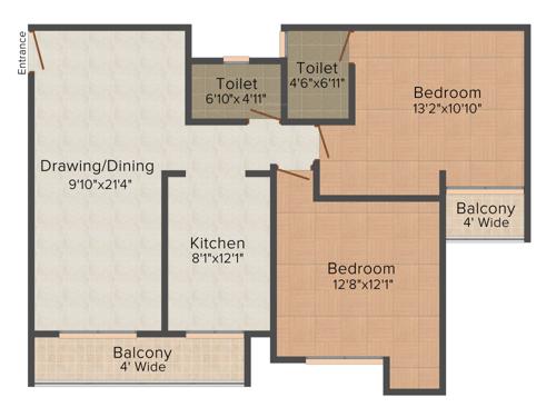 Vinod Infradevelopers Siddharth Residency 2BHK+2T (1,200 sq ft)