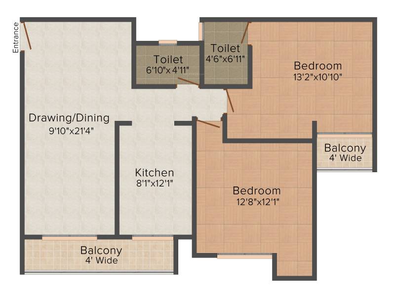 Vinod Infradevelopers Siddharth Residency 2BHK+2T (1,200 sq ft)