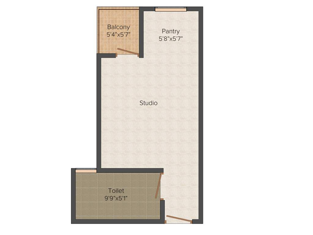 Enrico Gold Edge Village (1BHK+1T (467 sq ft) 467 sq ft)