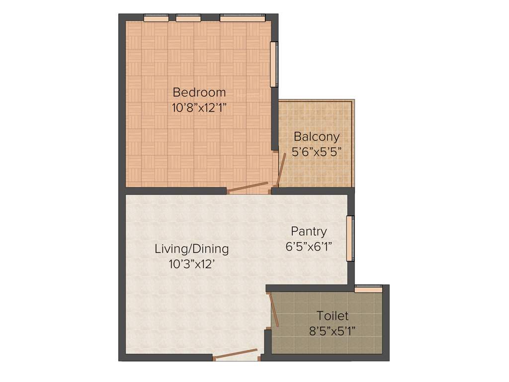 Enrico Gold Edge Village (1BHK+1T (594 sq ft) 594 sq ft)