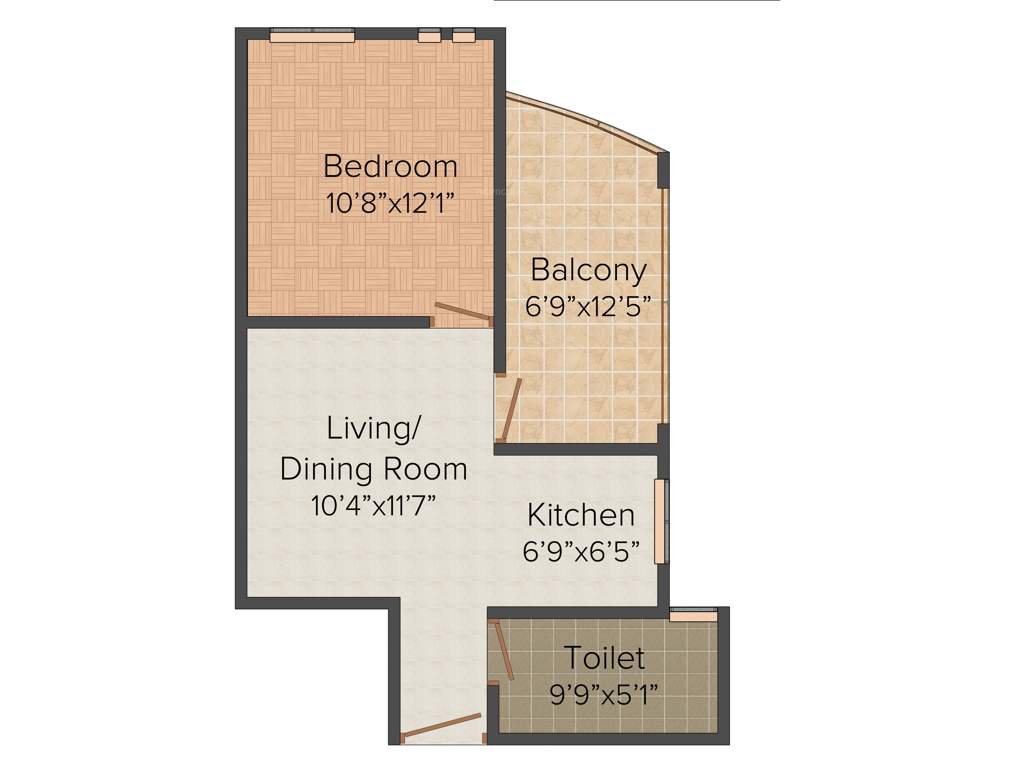 Enrico Gold Edge Village (1BHK+1T (754 sq ft) 754 sq ft)