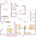 Floor Plan (3BHK+3T (1,437 sq ft) 1437 sq ft) JSR Housing Ashoka City Floor Plan (3BHK+3T (1,437 sq ft) 1437 sq ft)
