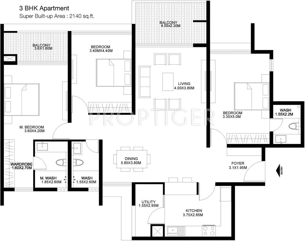 Godrej United (3BHK+3T (2,140 sq ft) 2140 sq ft)