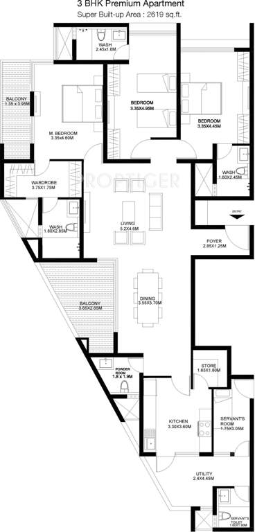 Godrej United (3BHK+4T (2,619 sq ft) + Servant Room 2619 sq ft)