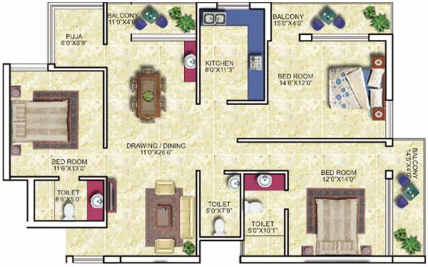 PDN Exotica (3BHK+3T (1,900 sq ft) + Pooja Room 1900 sq ft) PDN Exotica (3BHK+3T (1,900 sq ft) + Pooja Room 1900 sq ft)