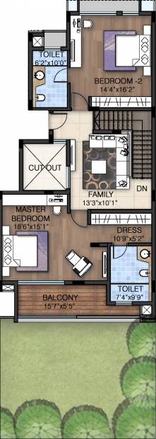 Vaswani Walnut Creek Apartment (3BHK+3T (3,074 sq ft) + Servant Room 3074 sq ft)