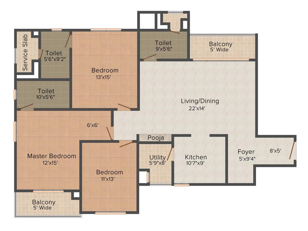Aparna Elina (3BHK+3T (1,940 sq ft)   Pooja Room 1940 sq ft)