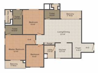 Aparna Elina (3BHK+3T (1,940 sq ft)   Pooja Room 1940 sq ft) Aparna Elina (3BHK+3T (1,940 sq ft)   Pooja Room 1940 sq ft)