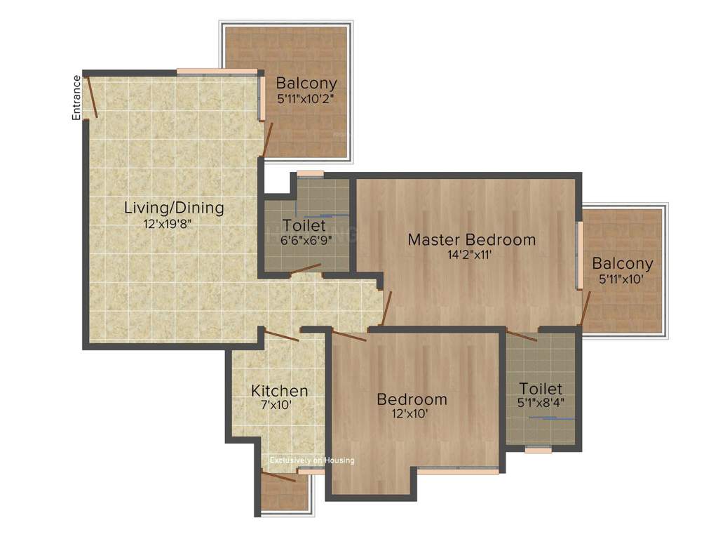 Ireo Uptown (2BHK+2T (1,132 sq ft) 1132 sq ft)