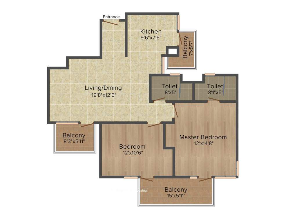 Ireo Uptown (2BHK+2T (1,225 sq ft) 1225 sq ft)