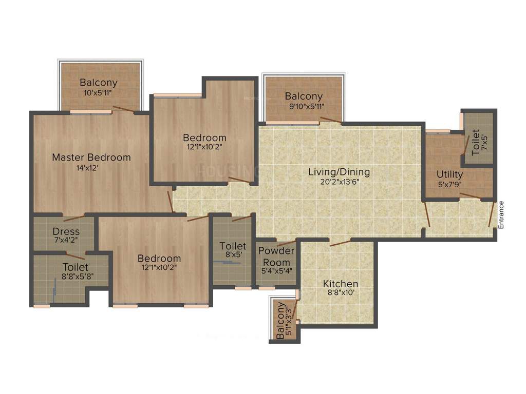 Ireo Uptown (3BHK+4T (1,670 sq ft) + Servant Room 1670 sq ft)