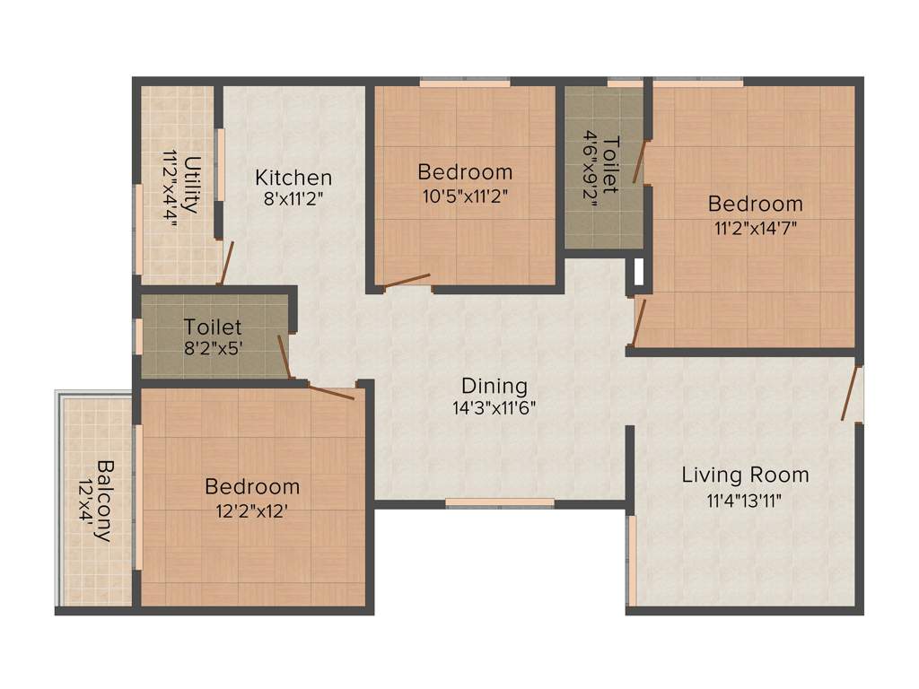 Pavani Sarovar Phase 1 (3BHK+2T (1,420 sq ft) 1420 sq ft)