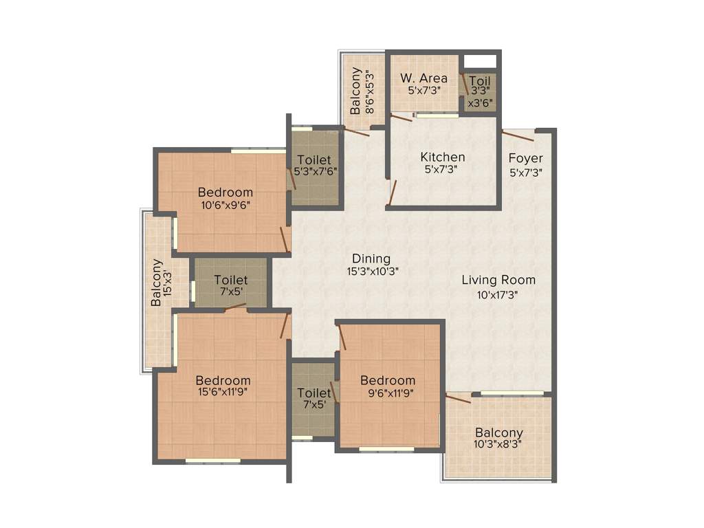 Heera Windfaire Heights (3BHK+4T (2,260 sq ft) 2260 sq ft)
