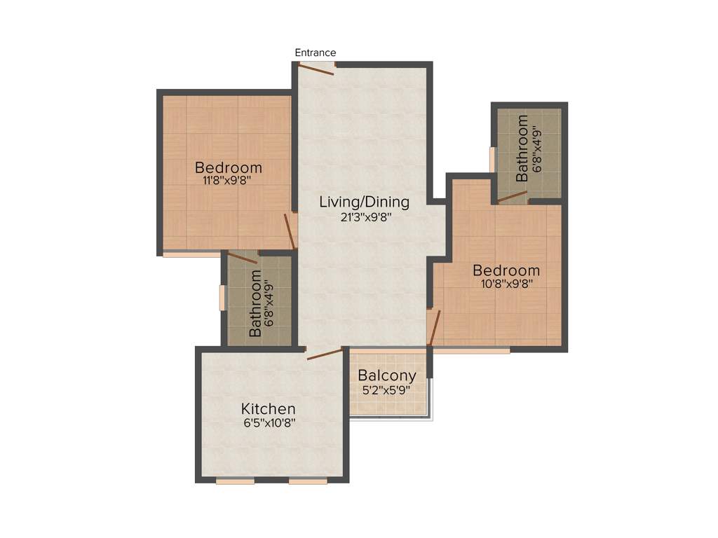 Heera Grand Villae (2BHK+2T (1,236 sq ft) 1236 sq ft)