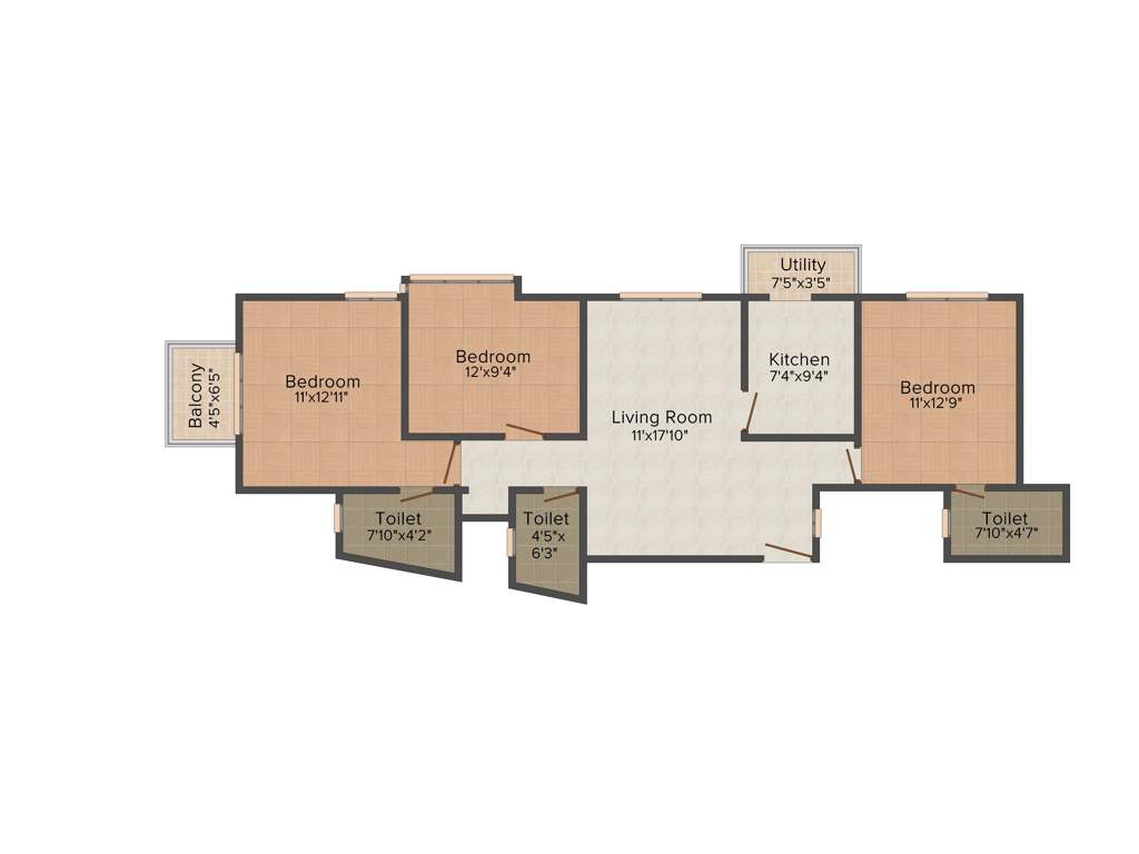 Universal Nivasa (3BHK+3T (1,350 sq ft) 1350 sq ft)