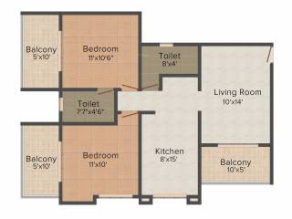 Sonigara Zennia (2BHK+2T (980 sq ft) 980 sq ft) Sonigara Zennia (2BHK+2T (980 sq ft) 980 sq ft)