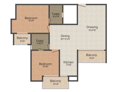 River Vrindavan Green (2BHK+2T (1,190 sq ft) 1190 sq ft) River Vrindavan Green (2BHK+2T (1,190 sq ft) 1190 sq ft)