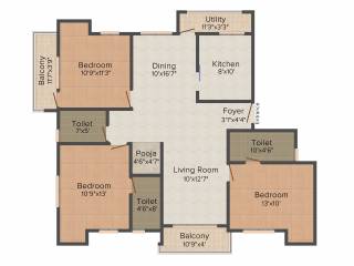 Varadha Priya (3BHK+3T (1,525 sq ft) 1525 sq ft)  Varadha Priya (3BHK+3T (1,525 sq ft) 1525 sq ft)