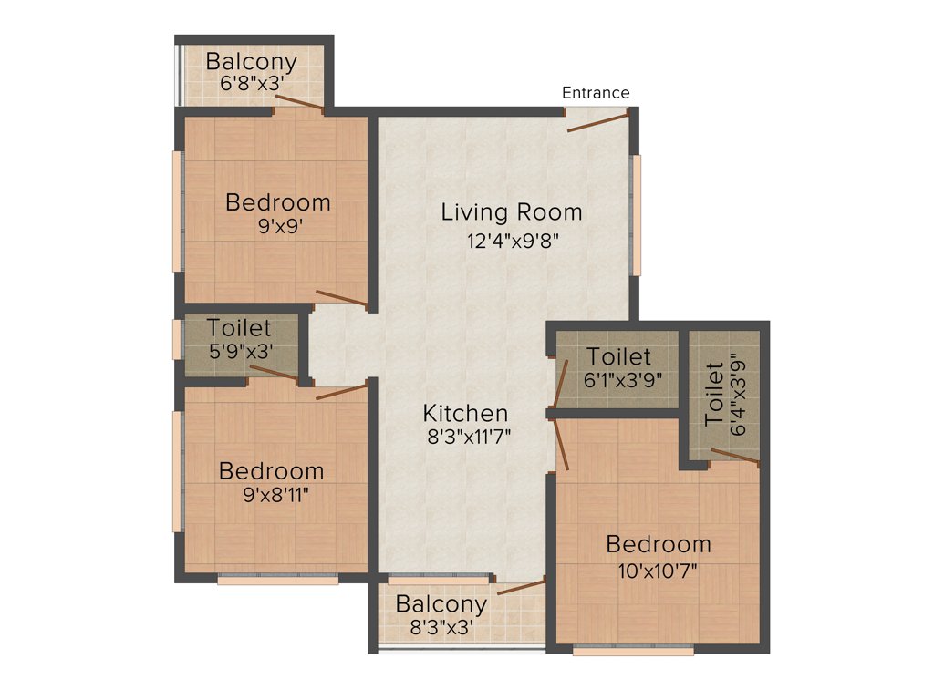 Kapil Dreams (3BHK+2T (890 sq ft) 890 sq ft)