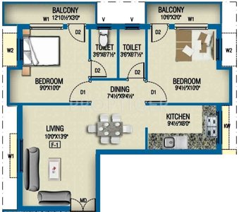787 Sq Ft 2 Bhk Floor Plan Image Shalom Amirtham Available For