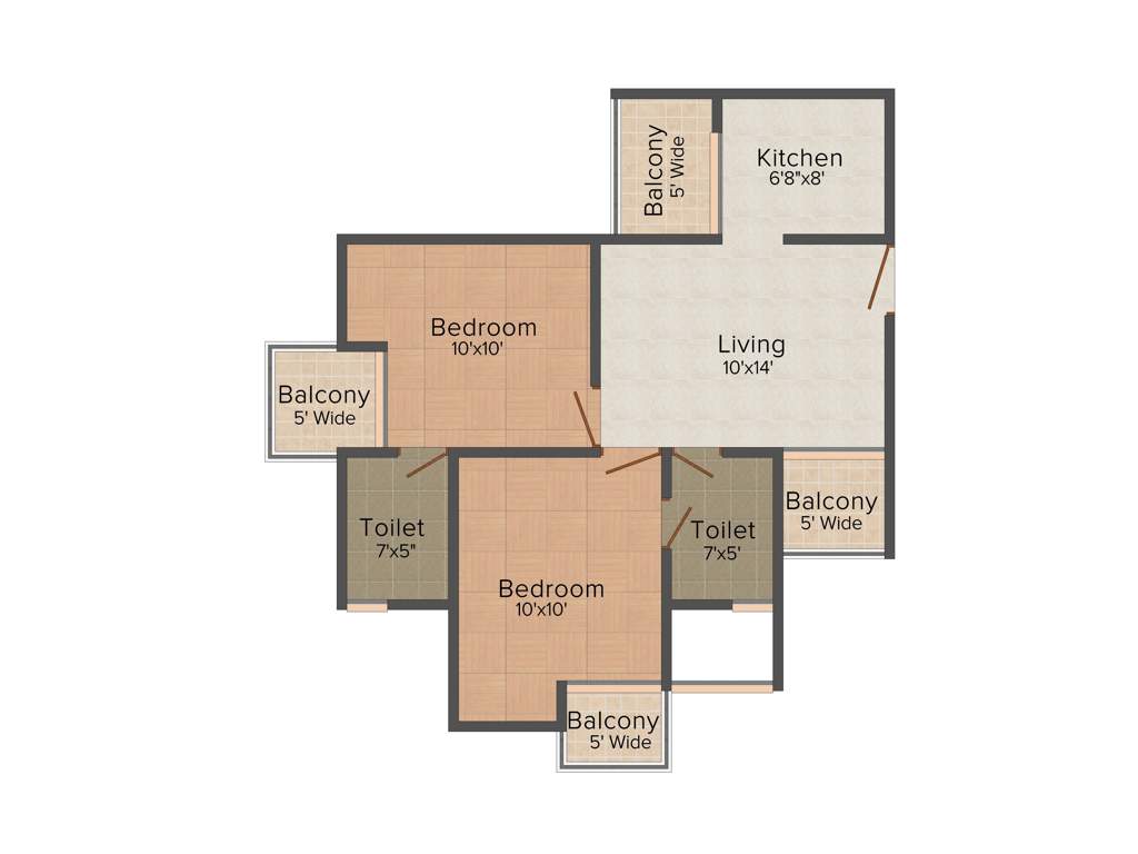 Vihaan Golf Bay (2BHK+2T (850 sq ft) 850 sq ft)