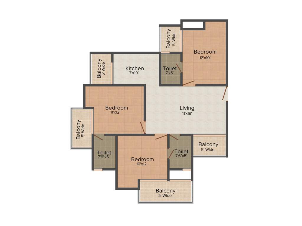 Vihaan Golf Bay (3BHK+3T (1,424 sq ft) 1424 sq ft)