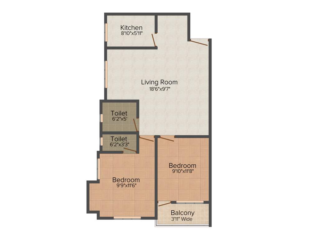 Roytech Group Urban Essence 2BHK+2T (1,115 sq ft)