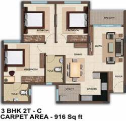 Bren Woods (3BHK+2T (1,252 sq ft) 1252 sq ft)