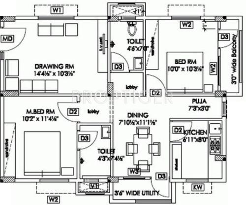 Sai Pragathi Aakruthi Township (2BHK+2T (845 sq ft) 845 sq ft)