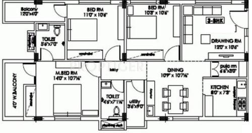 Sai Pragathi Aakruthi Township (3BHK+2T (1,945 sq ft) 1945 sq ft)