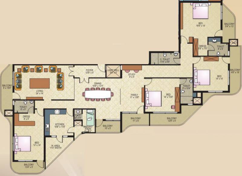 Shalimar Liverpool (4BHK+4T (3,833 sq ft) + Study Room 3833 sq ft)