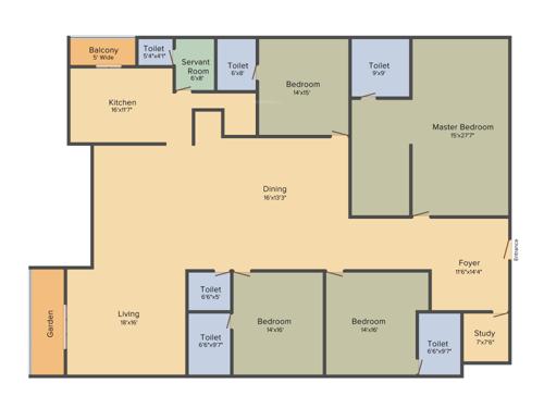 Maruti The Lake Towers (4BHK+4T (4,310 sq ft) 4310 sq ft)