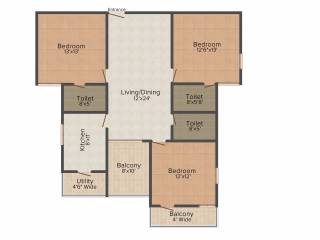 Ark Cloud City (3BHK+3T (1,565 sq ft) 1565 sq ft)