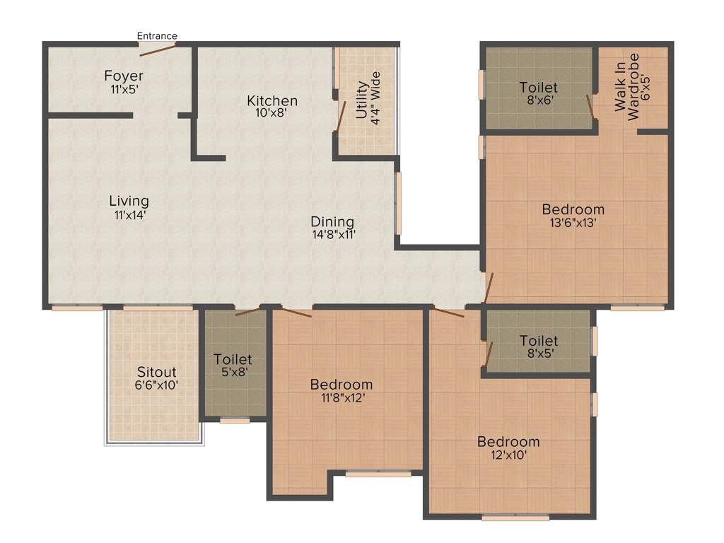 Ark Cloud City (3BHK+3T (1,650 sq ft) 1650 sq ft)