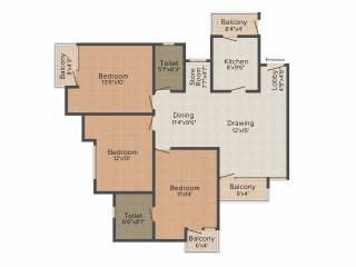 Ashadeep Green Avenue (3BHK+2T (1,496 sq ft) 1496 sq ft) Ashadeep Green Avenue (3BHK+2T (1,496 sq ft) 1496 sq ft)