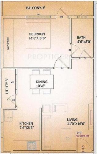 i1 Sri Sai Ganesh (1BHK+1T (720 sq ft) 720 sq ft)
