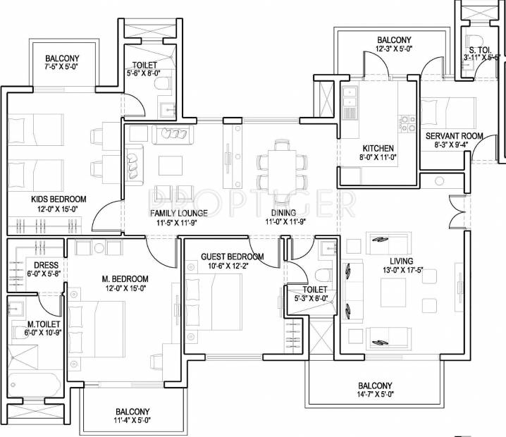 Assotech Breeze (3BHK+4T (2,300 sq ft) + Servant Room 2300 sq ft)