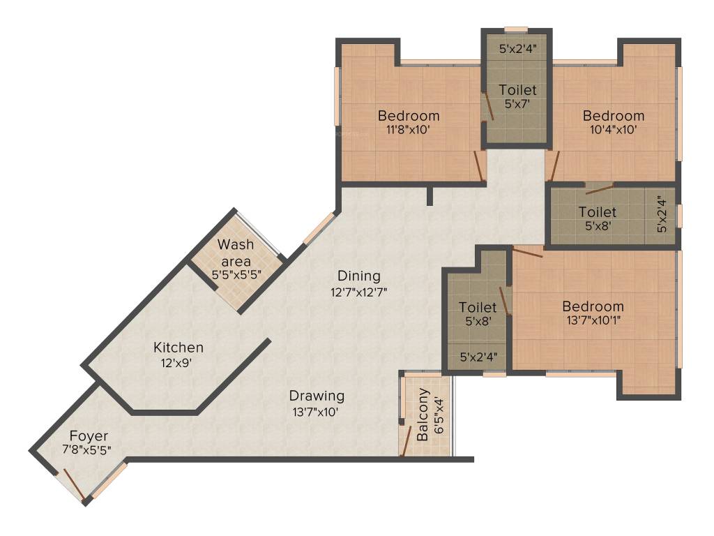 Desai DD Silver Stone (3BHK+3T (1,600 sq ft) 1600 sq ft) Desai DD Silver Stone (3BHK+3T (1,600 sq ft) 1600 sq ft)