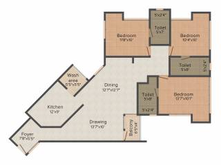 Desai DD Silver Stone (3BHK+3T (1,600 sq ft) 1600 sq ft) Desai DD Silver Stone (3BHK+3T (1,600 sq ft) 1600 sq ft)