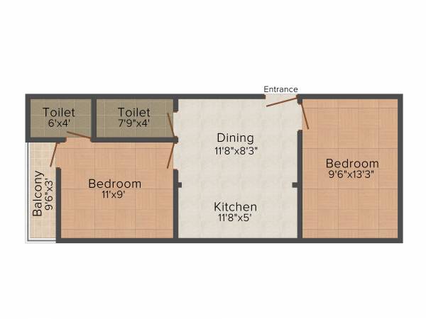 Cancun Klinton Tower (2BHK+2T (690 sq ft) 690 sq ft)
