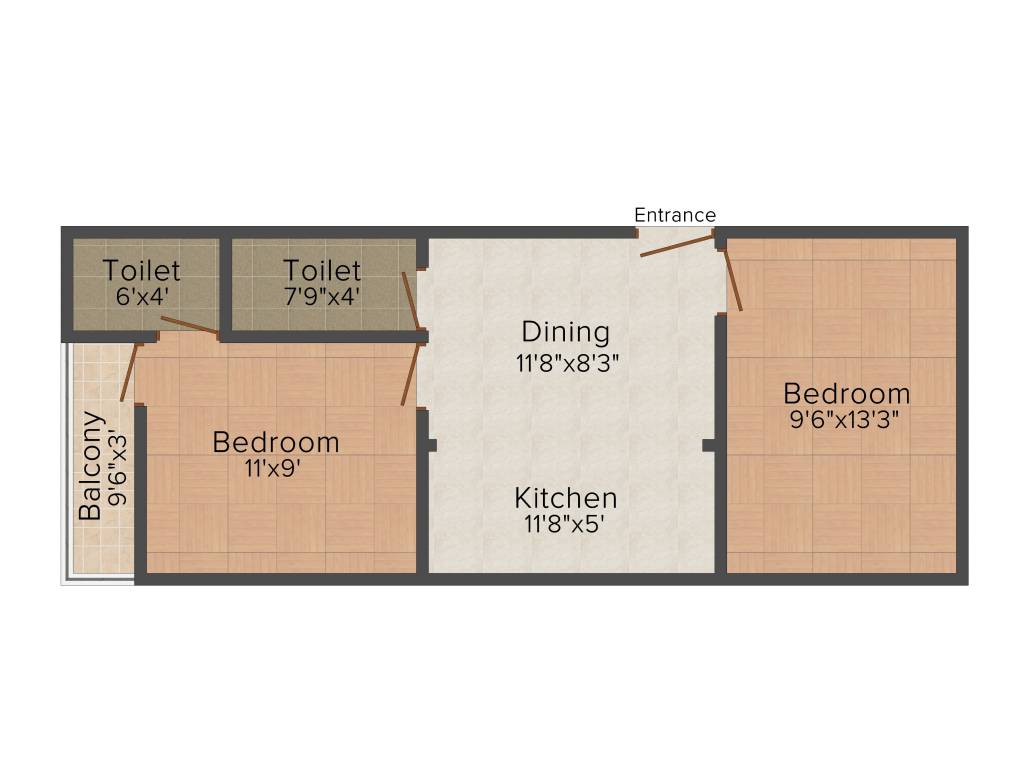 Cancun Klinton Tower (2BHK+2T (690 sq ft) 690 sq ft)
