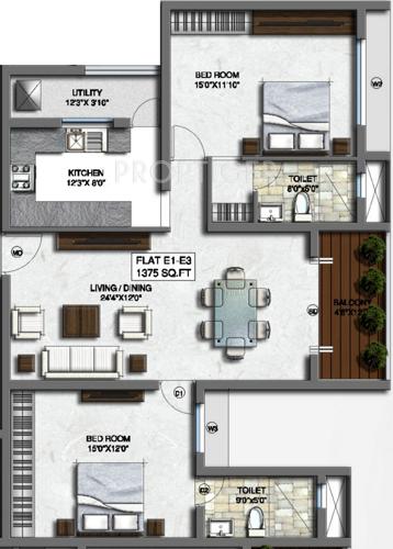 Adroit Ivory (2BHK+2T (1,375 sq ft) 1375 sq ft)