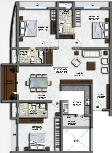 Adroit Ivory (3BHK+3T (1,839 sq ft) 1839 sq ft)
