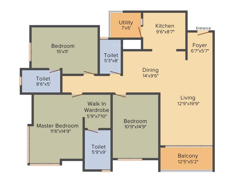 The Address The Five Summits (3BHK+3T (1,779 sq ft) 1779 sq ft)